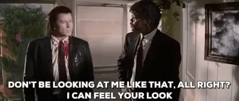Dont Be Looking At Me Like That Pulp Fiction GIF - Find & Share on ...