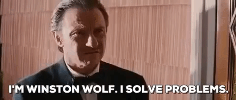 animated gif saying "I'm Winston Wolf. I solve problems"
