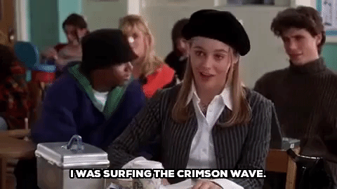 A gif from clueless discussing Cher on her period