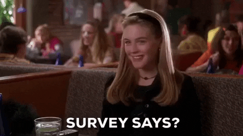 Gif saying "survey says?"