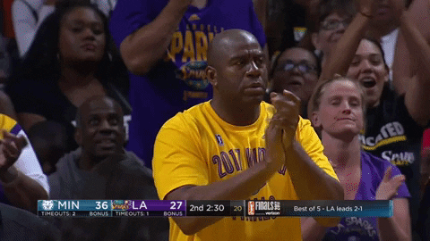 Magic Johnson Clapping GIF by WNBA - Find & Share on GIPHY