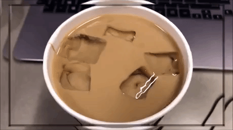 Wave Of Coffee Under Ice in funny gifs