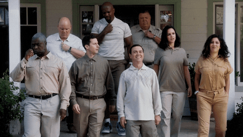 Image result for brooklyn 99 group shot gif
