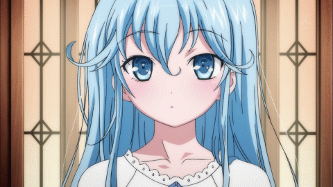 Resultado de imagen de gifs chica pelo azul anime"