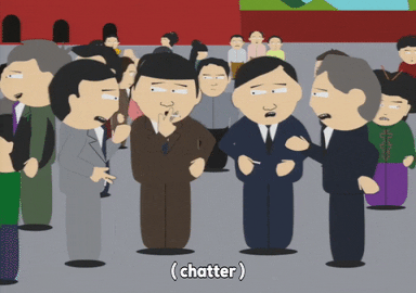 South Park asian meeting chatter GIF