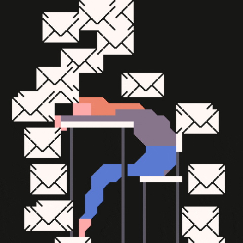 Email flowing gif