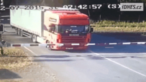 Truck in a Railway track best Gif