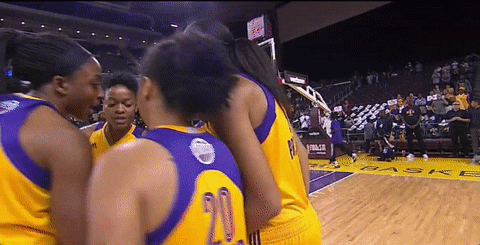 WNBA wnba finals game 3 los angeles sparks team huddle