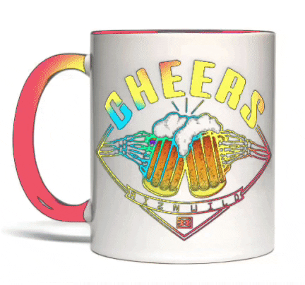 Rainbow mug 'cheers' reusable mug for zero-waste