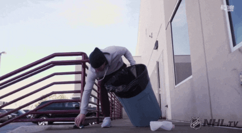 New Years jokes, man picking up trash