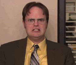 Gif of Dweight Schrute from the Office screaming
