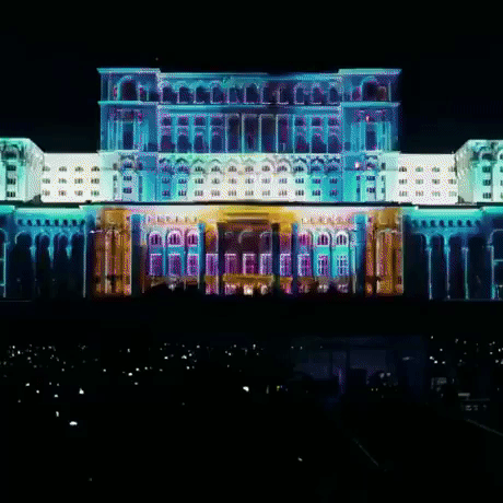 Mapped 3D projection in Romania in random gifs