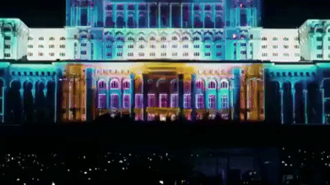 Mapped 3D projection in Romania gif
