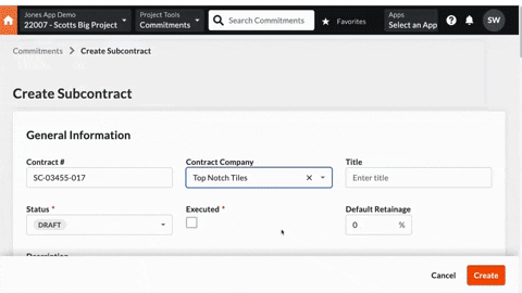 Commitment-triggered COI Request workflow