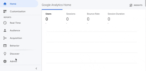 GIF showing how to get Google Analytics Tracking ID