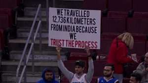 Image result for trust the process sixers gif