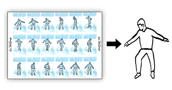an animation storyboard animated into action