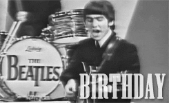 beatles happy birthday song gif with sound