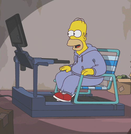 Homer Simpson Sitting On Tredmill