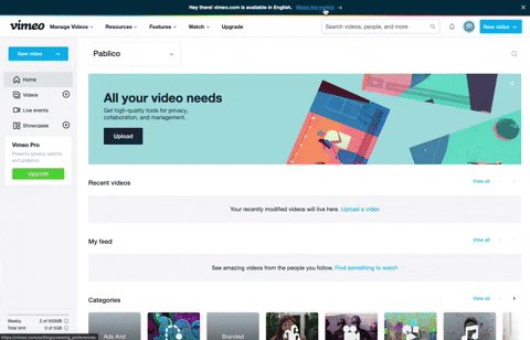288. Vimeo - Topbar Language Switching