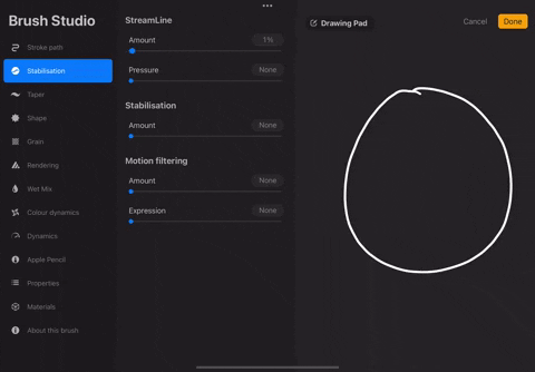 StreamLine Circle in Procreate