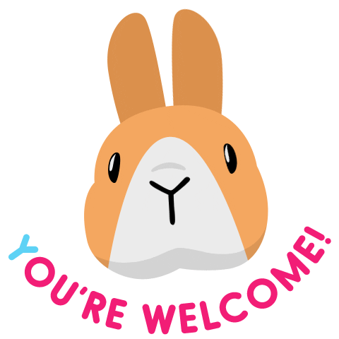 Wink You Are Welcome Sticker by rabbitomart for iOS & Android | GIPHY