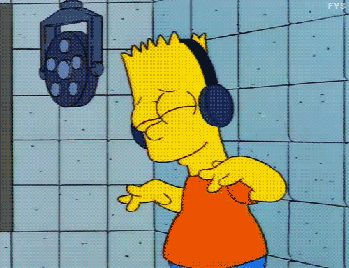 music the simpsons bart simpson headphones feeling it