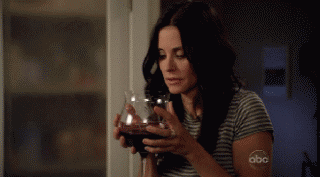 wine drinking gif cougar town