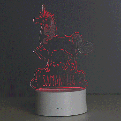 Personalised Unicorn LED Colour Changing Night Light ¦ Unicorn Light