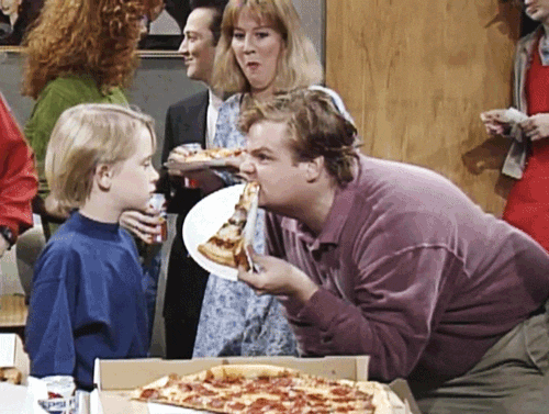 Macaulay Culkin is taunted with pizza gif