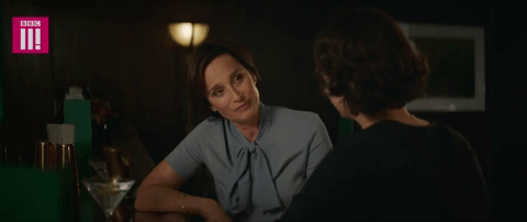 fleabag talking and laughing with kristin scott thomas' character from fleabag