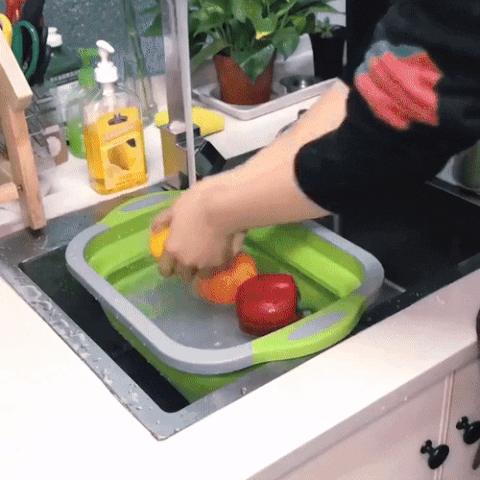 3 in 1 Multifunction Storage Basket, Chopping&Slicing Board