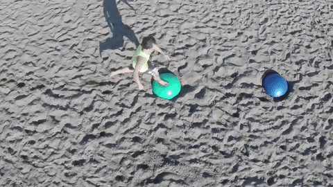 beach yoga balls