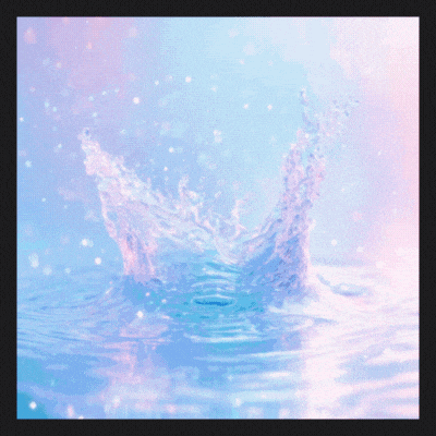 Water splash glowing face