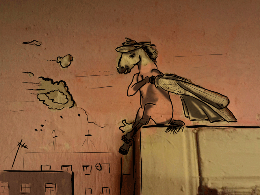 истории штукатурки, рисунки на обшарпанных стенах