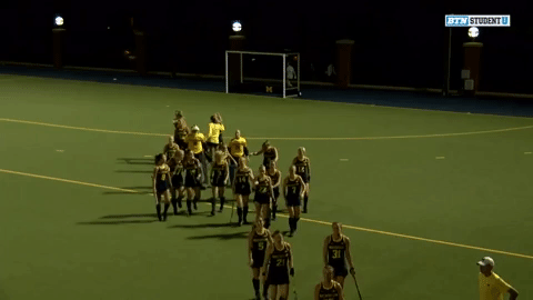 Postgame Celebration Michigan Field Hockey GIF by Michigan Athletics