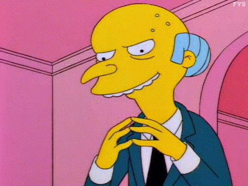 El señor Burns moviendo los dedos