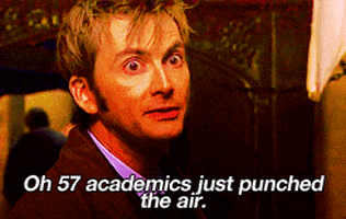 Gif of the Tenth Doctor from Doctor Who, looking exasperated while saying, 