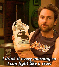 I drink it every morning so I can flight like a crow (gif)