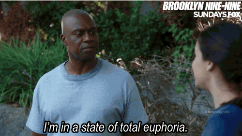 Captain Holt and Kevin are in a state of total euphoria