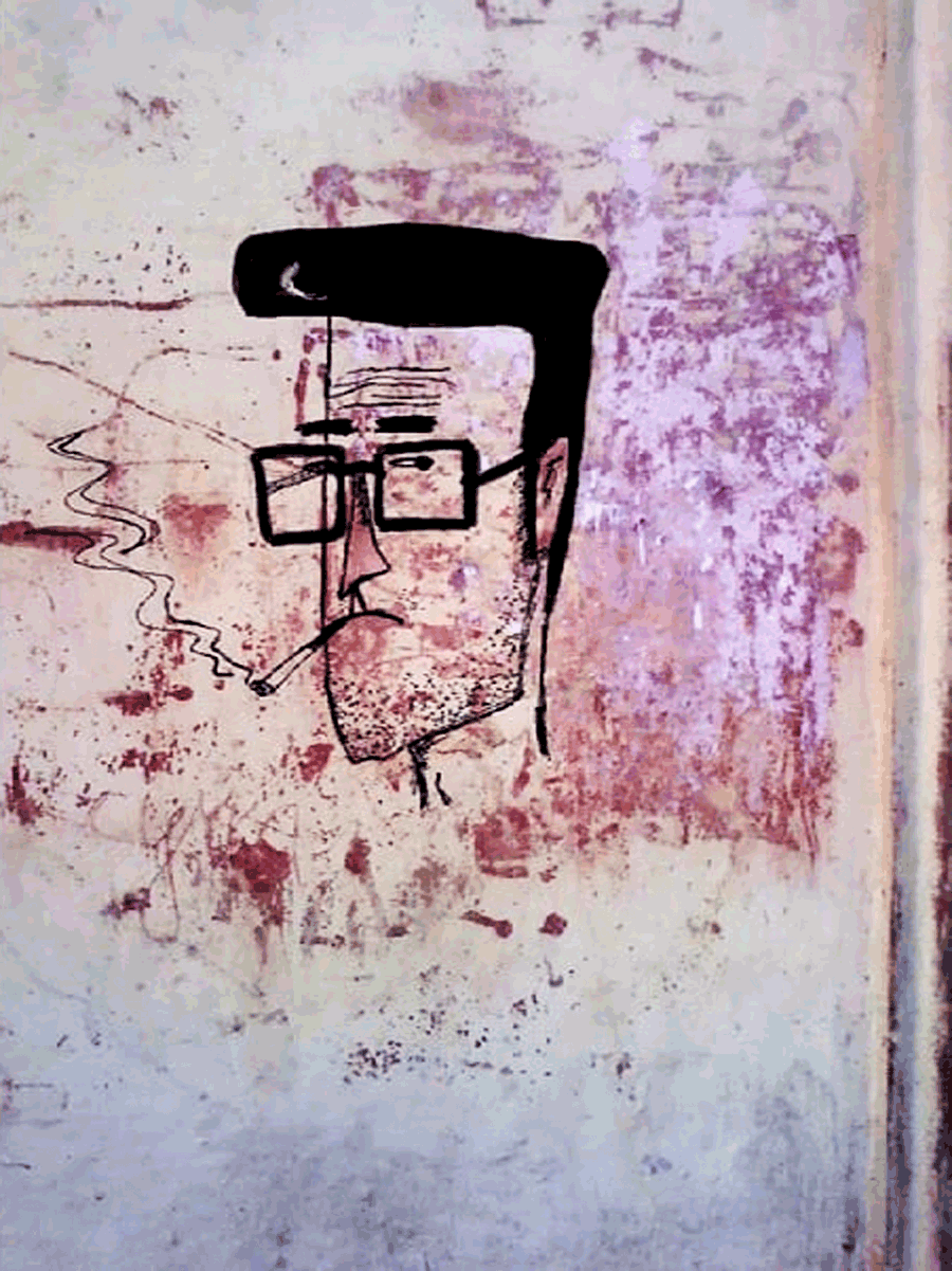 истории штукатурки, рисунки на обшарпанных стенах