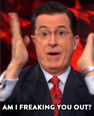 Freaking Out Stephen Colbert GIF - Find & Share on GIPHY