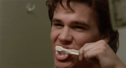 josh brolin toothpaste toothbrush brushing teeth 1986