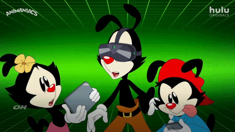 A gif of the Animaniacs asking for an update.