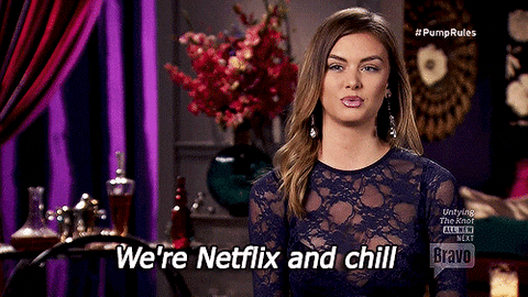 A woman talking about Netflix and chill