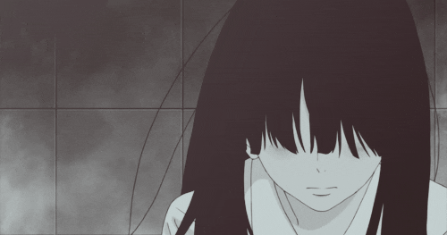 anime black and white girl sad manga