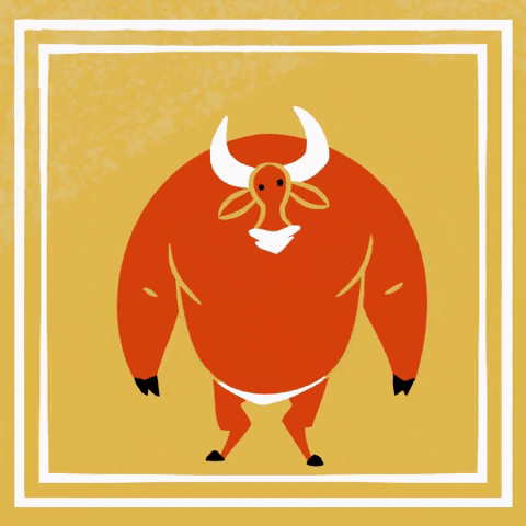 Year of the Ox animation. Ox body builder.