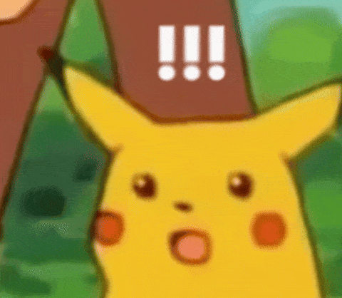 Pikachu sorprendido con los ojos muy abiertos, meme clásico