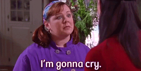 gilmore girls sad cry melissa mccarthy about to cry