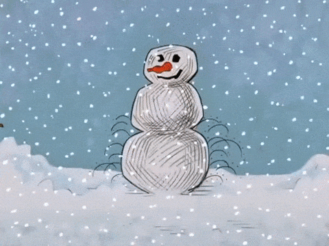 charlie brown watching Pigpen build a snowman